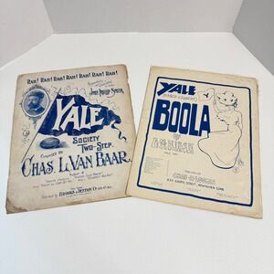 Antique Yale University Sheet Music Lot 1894 1901 Yale Boola Two-Step
